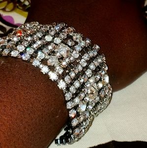 Vintage wide RHINESTONE bracelet